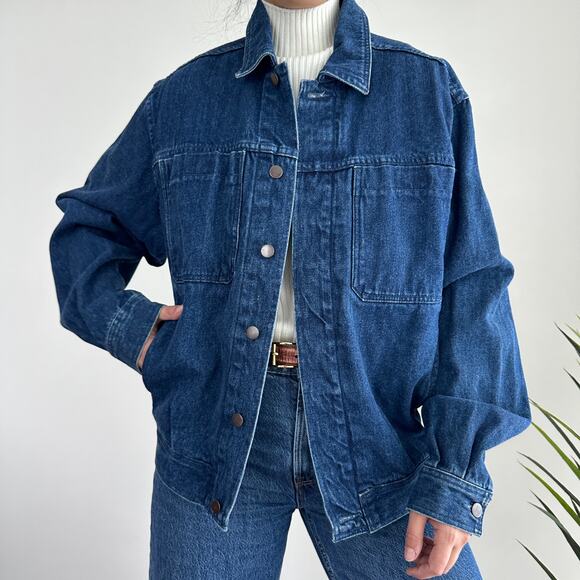 Vintage Jackets & Blazers - Vintage denim oversized trucker jacket